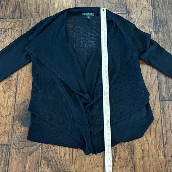 Lauren Ralph Lauren  100% Linen Open Cardigan Size Medium Sweater Light-weight - Picture 12 of 15